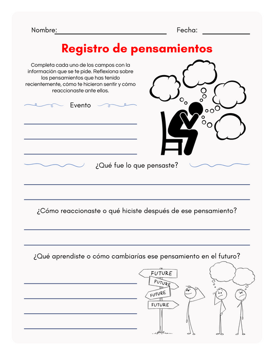 Registro de Pensamientos para Jóvenes - ¡GRATIS !