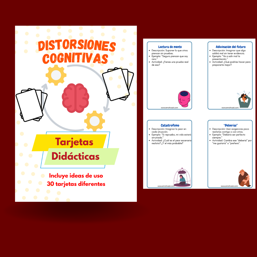 Tarjetas distorsiones cognitivas (30 tarjetas)