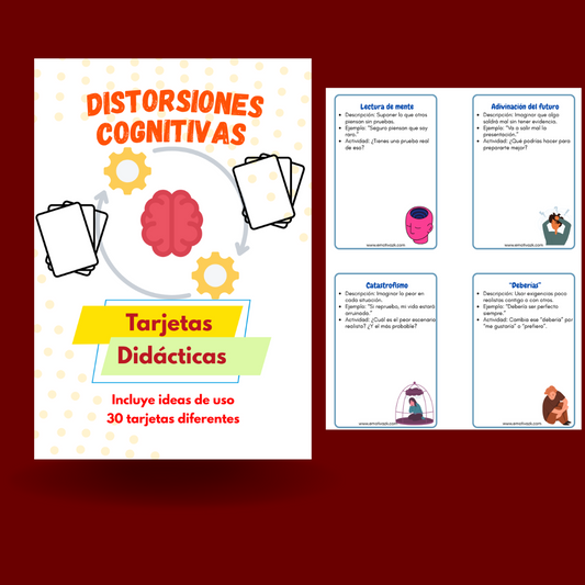 Tarjetas distorsiones cognitivas (30 tarjetas)